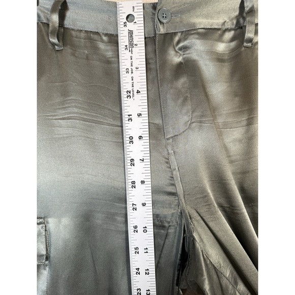 SILK Polo Ralph Lauren Crop Cargo Pants W-8/26" (M) Jogger Drawstring Hem Y2K - Picture 7 of 8